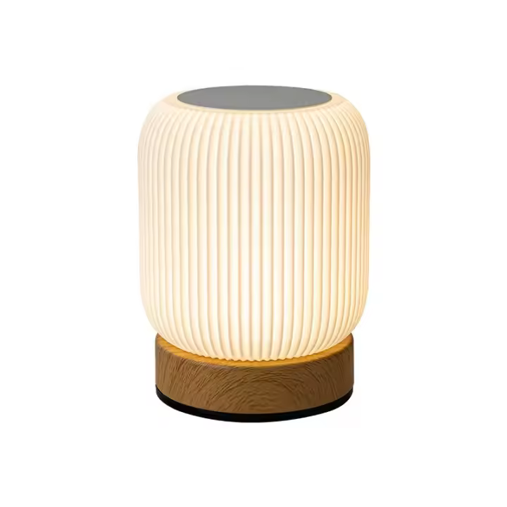 Lámpara De Noche Táctil Recargable Para Dormitorios Y Salones Con 3 Temperaturas De Color Iluminación LED Reducible Portátil Luz De Mesa Para El Lado Del Cama - 1