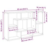 Estante de pared vidaXL - Roble negro, 85 x 16 x 52.5 cm, Hecho de madera elaborada - details 7