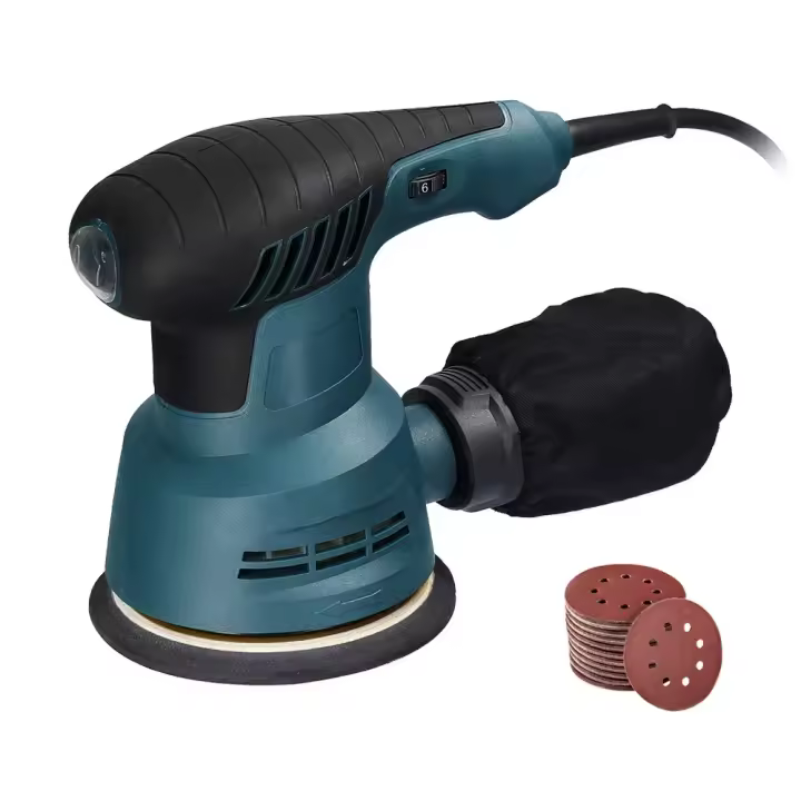 Bricolaje Eléctrico 300W Mecanismo De Eje Asimétrico 6 Velocidades Ajustables 5 Pulgadas 125mm Máquina De Pulido De Coche Con Caja De Polvo Para Madera Y Bricolaje - 1