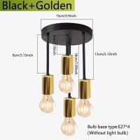 1pc Lámpara De Techo Moderna Sencilla Con Cuatro Cabezas E27 Base Para Entrada Dormitorio Cocina Pasillo Candelabro Negro - details 10