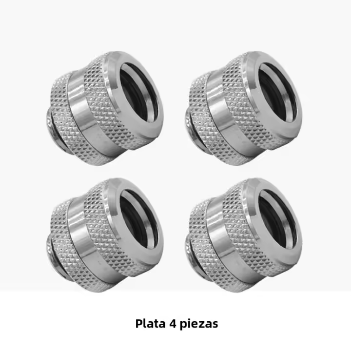 Conector De Tubo Rígido Para Enfriamiento Por Agua PC Accesorios DIY De Computadora 4 Piezas De Conector De Compresión Manual Para Tubo De Acrílico PETG Mate OD14mm Color Oro/Plata/Cobre/Bronce - 1
