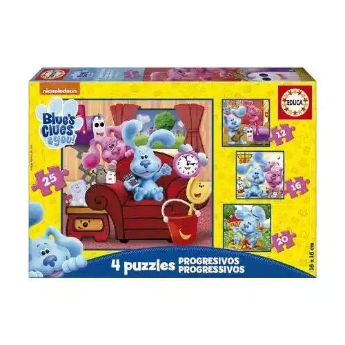 Set con 5 puzzles infantiles de Blues Clues and You progresivos - 1