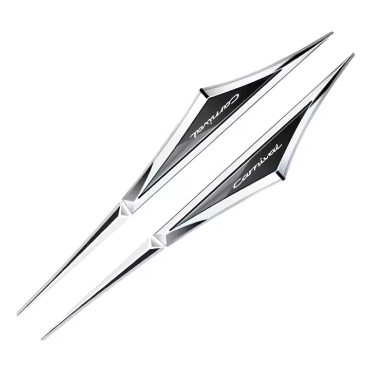 2pcs Pegatinas De Coche 3D De Aleación Para Accesorios De Kia Carnival Adornos Para Lados Y Paragolpes Material De Aleación Metálica - 1