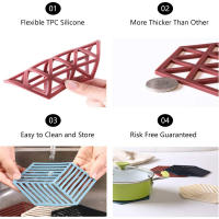 Silicona Trivet Mats Y Almohadillas Resistentes Al Calor En Forma De Hexágono Multifuncional Para Cocina Herramienta De Mesa Tenedor Antiadherente - details 13