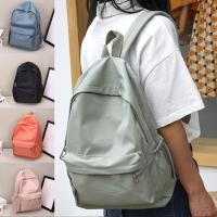 Mochila De Niña Sencilla Y De Color Unido Para Adolescentes Hecha De Nylon Bolsa Escolar Para Viajes Y Uso Diario - details 3