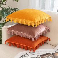 Fundas Para Cojines Negros Con Borlas Hechas a Mano 30x50cm 45x45cm 50x50cm De Velours Sólido Para Sofá Sala De Estar Dormitorio - details 13