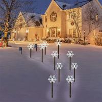 Luces Solares Para Jardín De Navidad Con Diseño De Copo De Nieve Instalación Por Montaje Luz De Palillo Exterior Lámpara De Vivero Decorativa Para Árbol De Navidad - details 4