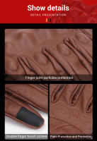 Guantes De Motocicleta De Cuero Genuino Para Hombres Invierno Moto Guantes De Verano Cuero Oveja Táctil Protección De Codo - details 10
