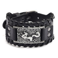 Pulsera Vikinga De Moda Con Encanto De Runas Nórdicas Y Compas Pulsera De Cuero Tejido Para Hombres Joyería De Moda Para Fiesta - details 28