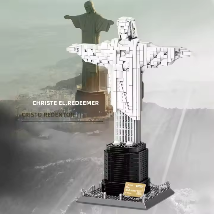 Set De Construcción Arquitectónica 937 Piezas De Cristo Redentor Modelo Compatible Con Bloques De Juguetes Regalo Para Niños Y Adultos - 1