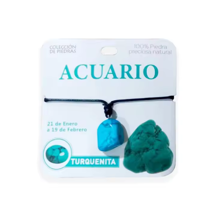 Mind Souls Zodíaco ACUARIO - Colgante, Pulsera o Llavero piedra Turquenita - 1