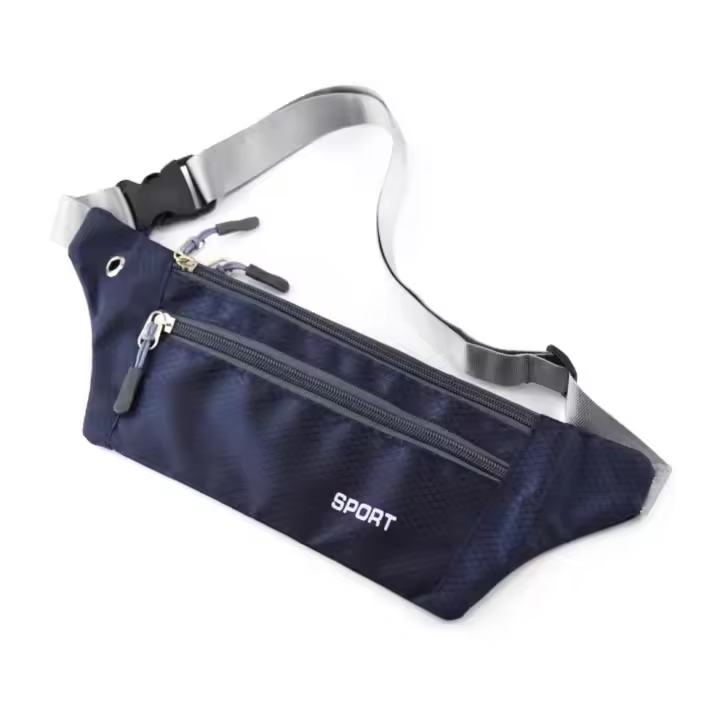 MEJORADA Riñonera ligera plana para deporte running,con tres cremalleras.impermeable para aire libre.Medida 32*19*10cm - 1