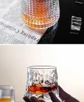 Vaso Rotatable De Cristal Para Whiskey Tumbler Old Fashioned Jugo Bebida Café Vino Para Barra Hogar Regalos De Navidad 150ml/5oz Transparente Ecológico - details 6