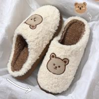 Zapatillas De Mujer De Invierno Confortables Y Ligeras Con Diseño De Oso De Dibujos Animados Suaves Y Antideslizantes Para Uso Doméstico Y Coupladas - details 2