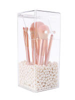 Organizador De Maquillaje Transparente De Acrílico Porta Pinceles Y Labiales Reutilizable Contenedor De Escritorio Caja De Almacenamiento Para Cosméticos - details 1