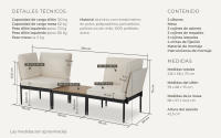 Tectake - Conjunto de jardín MAGALUF, función 5 en 1, estructura de aluminio, Conjunto de salón de jardín multifuncional con 5 opciones de configuración diferentes, Estructuras de aluminio ligeras, estables y resistentes a la intemperie, Mesa de centro - details 4