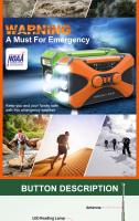 Radio De Emergencia Portátil 10000mAh Con Solar Crank AM/FM Para Interior Y Exterior Incluye SOS Alarme Y Linterna - details 3
