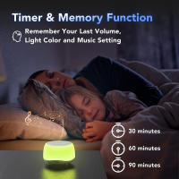 MBZ203 Máquina De Ruido Blanco Para Bebé Con Luz Nocturna De 7 Colores Y 34 Sonidos Soothing Timer Ajustable Monitor De Sueño Para Niños - details 9