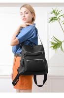 Mochila de PU retro europea y americana, mochila informal de gran capacidad para mujer - details 12