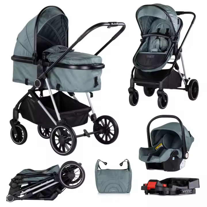 CHIPOLINO Carrito de bebé trío convertible AURA con base Isofix de Chipolino – hasta 22 kg - 1
