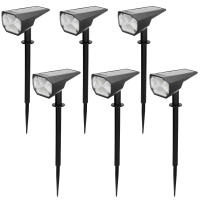 Aktive - Set de 6 balizas solares LED luz fija o de colores, 6 LEDs por unidad, 5-10 lúmenes, sensor de luz, autonomía 8h, instalación en suelo o pared, certificación IP24, para jardín, terraza, senderos - details 0