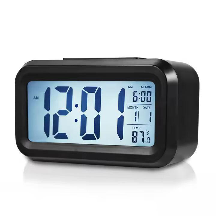 Despertador Digital, Alarma Reloj Despertador Pilas para Infantil Niño Adulto, Despertador de Viaje Silencioso con Pantalla LED Calendario Temperatura Función Snooze Luz Nocturna - 1