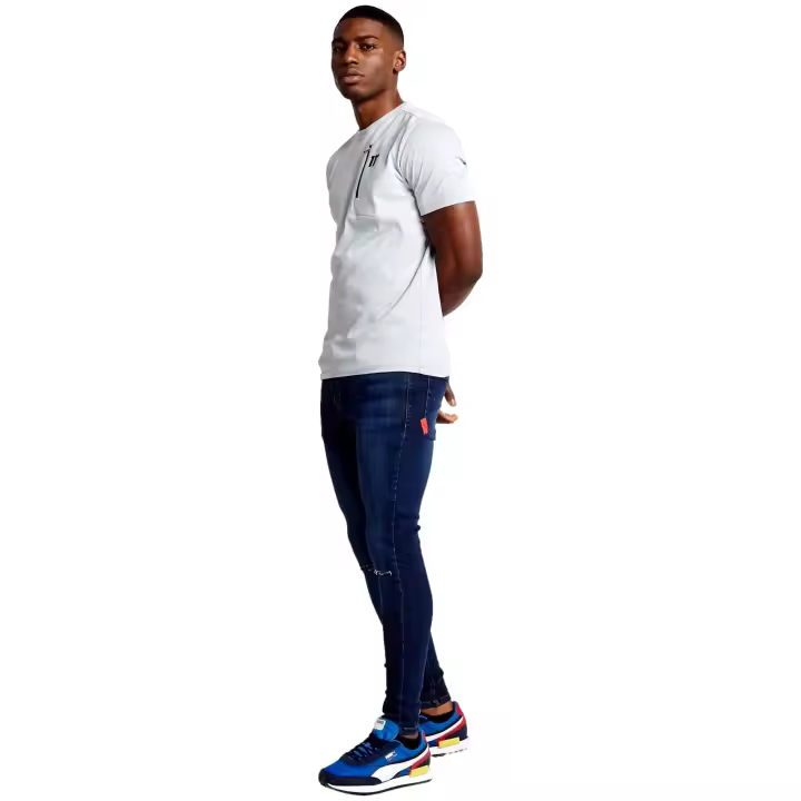 Camiseta de Manga Corta 11 DEGREES Mixed Fabric para hombre en color azul - 1