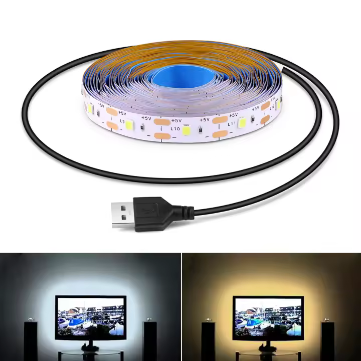 Tiras LED USB DC 5V Para Decoración De Habitaciones Luz De Fondo Para TV Espejo 1M-5M SMD 2835 No Impermeable Luz Cadena LED - 1