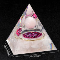 Bola De Cristal Suspendida Pirámide De Piedra Natural Resina Amatista Gota Decoración Para Escritorio De Oficina Y Hogar 6x6cm - details 0