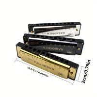 Harmonica Cromática De 10 Agujeros De Metal Para Principiantes Instrumento De Viento Con Estuche Wrap Regalo Adecuado - details 4