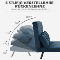 Sofá Cama Reclinable con Función de Cama, Sofá Ajustable con Respaldo Ajustable, Azul 102x73x81cm, Perfecto para Habitación de Invitados - details 4