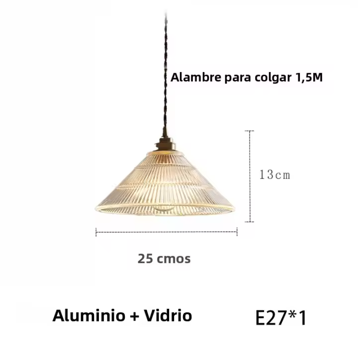 Lámpara Colgante De Vidrio Transparente LED Moderna Con Cordón Ajustable Hasta 150cm Para Decoración De Sala De Estar Y Dormitorio - 1