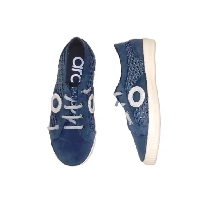 ARO_ ZAPATILLAS SUNNY GASOL EN PIEL SERRAJE AZUL MARINO, CON CORDONES ELASTICOS - 1