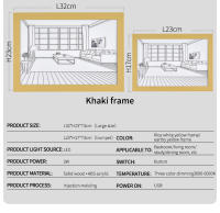 Lámpara De Noche LED Para Decoración Del Hogar Con Dibujo De Pintura Interior Luz Solar De Ventana Madera Artwork Dimmable Table Lamp - details 15