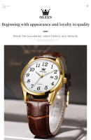 Reloj De Cuarzo Clásico Para Hombre OLEVS Con Correa De Cuero Marrón Y Fechador Resistente Al Agua Dial Digital Estilo De Negocios - details 22