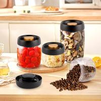 Juego De Almacenamiento De Alimentos De Vidrio Transparente Con Tanque De Café En Polvo Aireado Y Hidratación a Prueba De Vuelco Para El Hogar - details 1