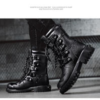 Botas De Ciclismo Para Hombres De Cuatro Estaciones Botas De Motocicleta Al Aire Libre De Talla Grande Altas En Cuero Casual Antideslizantes Estilo Británico - details 8