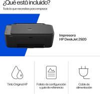 HP DeskJet 2920 Impresora Multifunción con Escaneo a PDF Wi-Fi Doble Banda, Incluye 2 Cartuchos de Tinta (Color y Negro) Apple AirPrint Imprime (Doble Cara) Escanea y Copia Blanco & Negro y Color | Hogar / Oficina 6 Meses de Impresión Instant Ink con HP+ - details 1