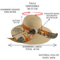 Kebedo Moda Sombrero de Paja de ala Ancha para Mujer, Gorra de paja mujer protección UV, Gorro Pamela Grande, Sombrero Femenino Verano para el Sol, Playa, Jardín, Vacaciones, Talla Unica Ajustable 56-57CM - details 0