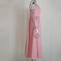 Vestido De Mujer Casual Sin Mangas Con Volante Y Cuello Redondo Elegante Y Suave Para Playa Y Vacaciones Vestido Largo De Hombros Descubiertos - details 4