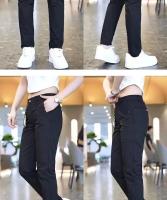 Pantalones Casuales Para Hombre De Seda Con Diseño Simple Medio Peso Verde Olivo Negro Ajustados Rectos Estirables Para Golf Y Uso Diario - details 11