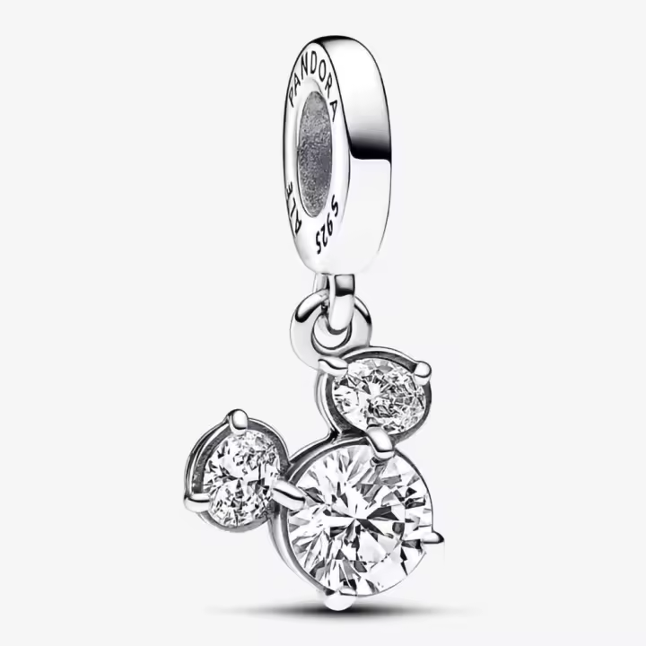 Pandora Charm de Colgante en Plata de Ley Silueta Cabeza Brillante de Mickey Mouse 793031C01，Incluye Caja Original - 1