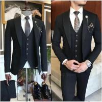 Traje Formal De Negocios Para Hombre En Color Khaki Ajustado Conjunto De 3 Piezas Para Boda Y Promoción Traje Terno Masculino Personalizable Con Chaqueta Blazer Chaleco Y Pantalones - details 1