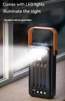 Banco de Energía Solar de 30 000 mAh, Cargador portátil de Doble Salida y Doble Entrada, Lintera de 4 LED, badería de carga para equipo de supervivencia de acampada al Aire Libre (1 Unidad) - details 1