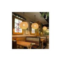Araña de techo de ratán Araña esférica tejida a mano Araña de ratán hueca E27 Altura ajustable para café Bar Sala de estar Araña de té (hueco) - details 1