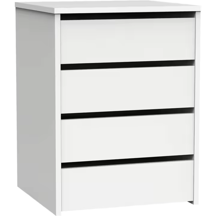 Miroytengo Cajonera Armario Auxiliar Tamaño Pequeño con 4 Cajones en Color Blanco Brillo o Roble Cambrian 46x64x45 cm - 1