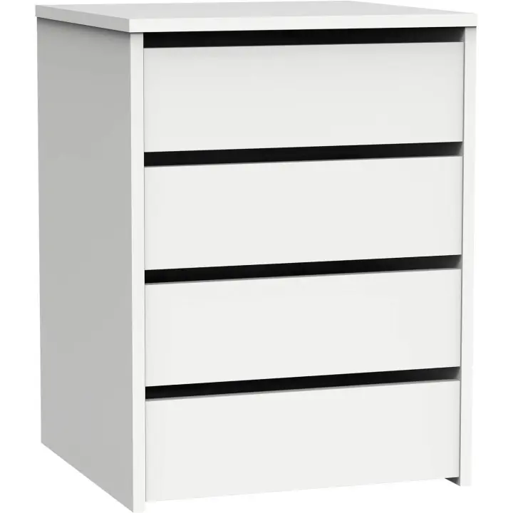 Miroytengo Cajonera Armario Auxiliar Tamaño Pequeño con 4 Cajones en Color Blanco Brillo o Roble Cambrian 46x64x45 cm - 1