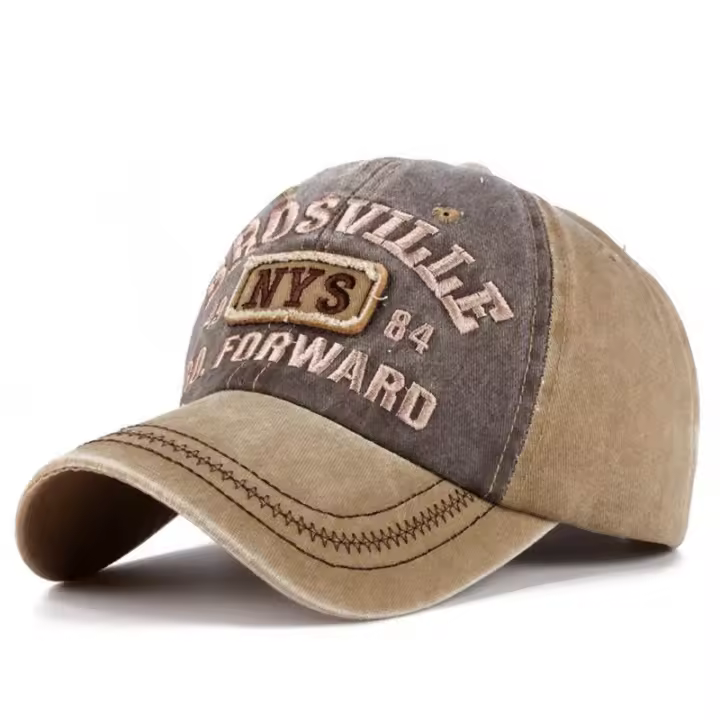 Gorro De Béisbol Para Hombre Con Diseño De Letras NYS Bordadas Protección Solar Con Techo Curvado Ajustable Para Todas Las Estaciones - 1