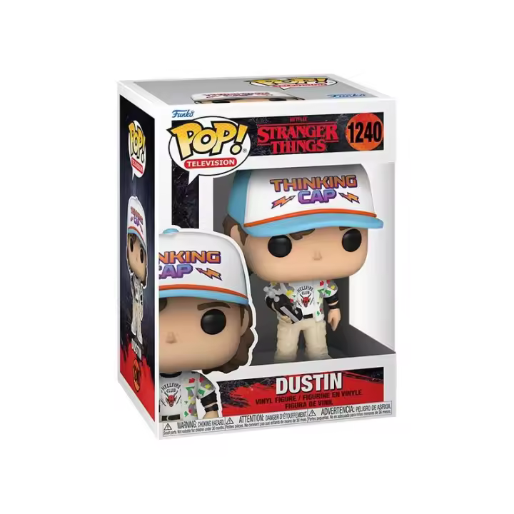 Funko POP! Vinyl Stranger Things-1240 DUSTIN- Figura Coleccionable Oficial - Juguete para Niños y Adultos - Fans - Diversidad de Personajes y Temáticas - 1