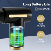 Masajeador Eléctrico De Fascia Portátil Con Pantalla Táctil LED Y 4 Cabezas De Masaje Reemplazables Para Relajación Corporal - details 10